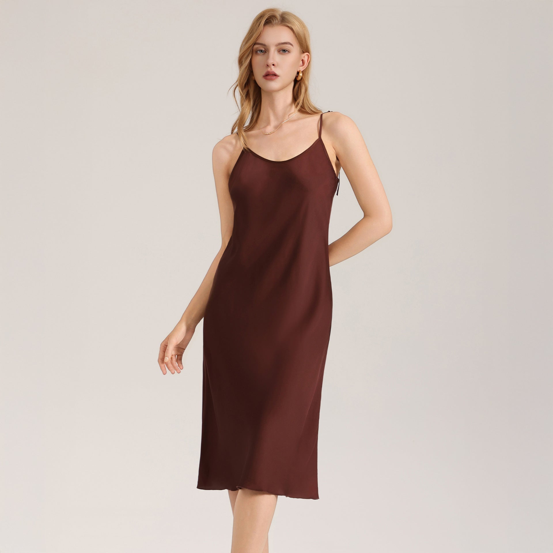 Maxi Satin Slip Sleep Dress - Image 2