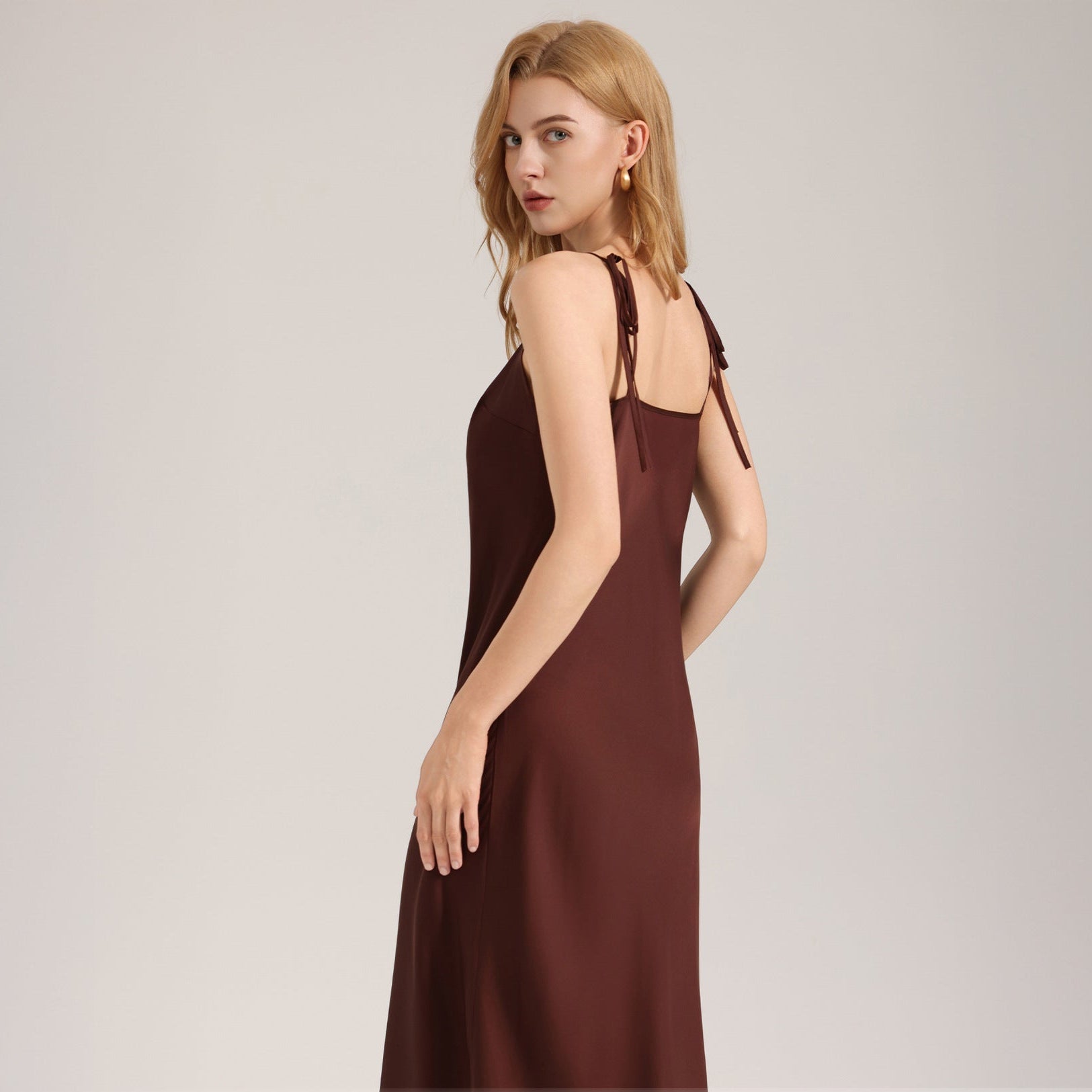 Maxi Satin Slip Sleep Dress - Image 3